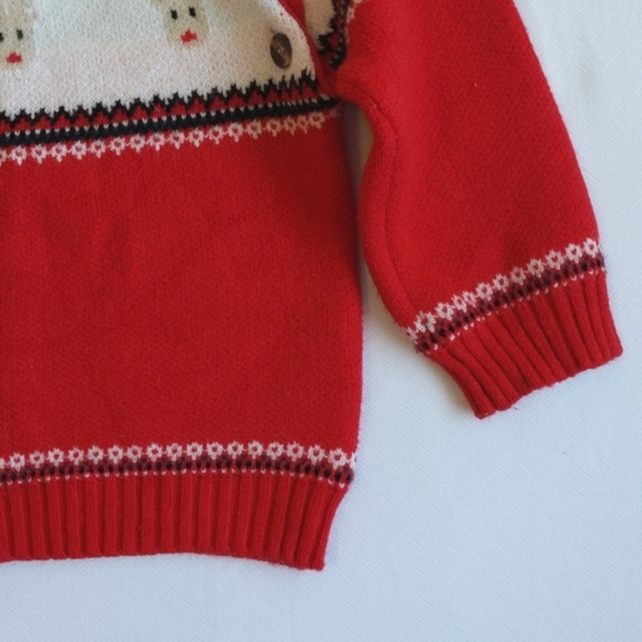 pat pat red reindeer 100% viscose comfy crewneck knit sweater 3T toddler unisex - Picture 4 of 9